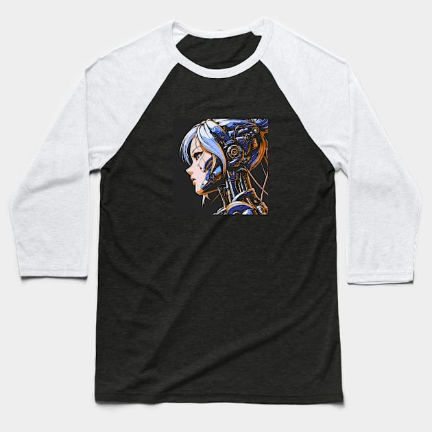 Cyborg Woman Baseball T-Shirt by Cyber Prints